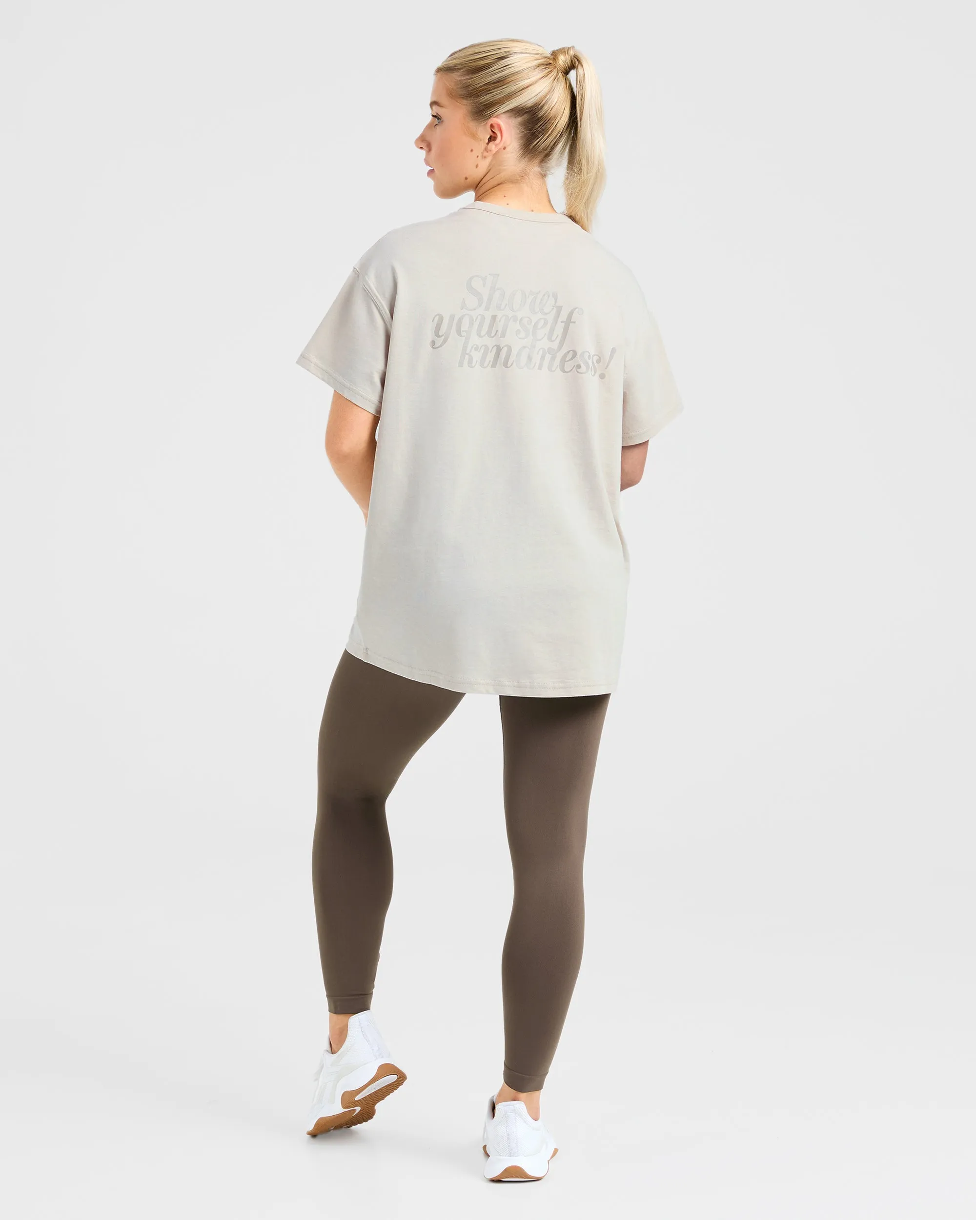 Show Yourself Kindness Oversized T Shirt - Sand