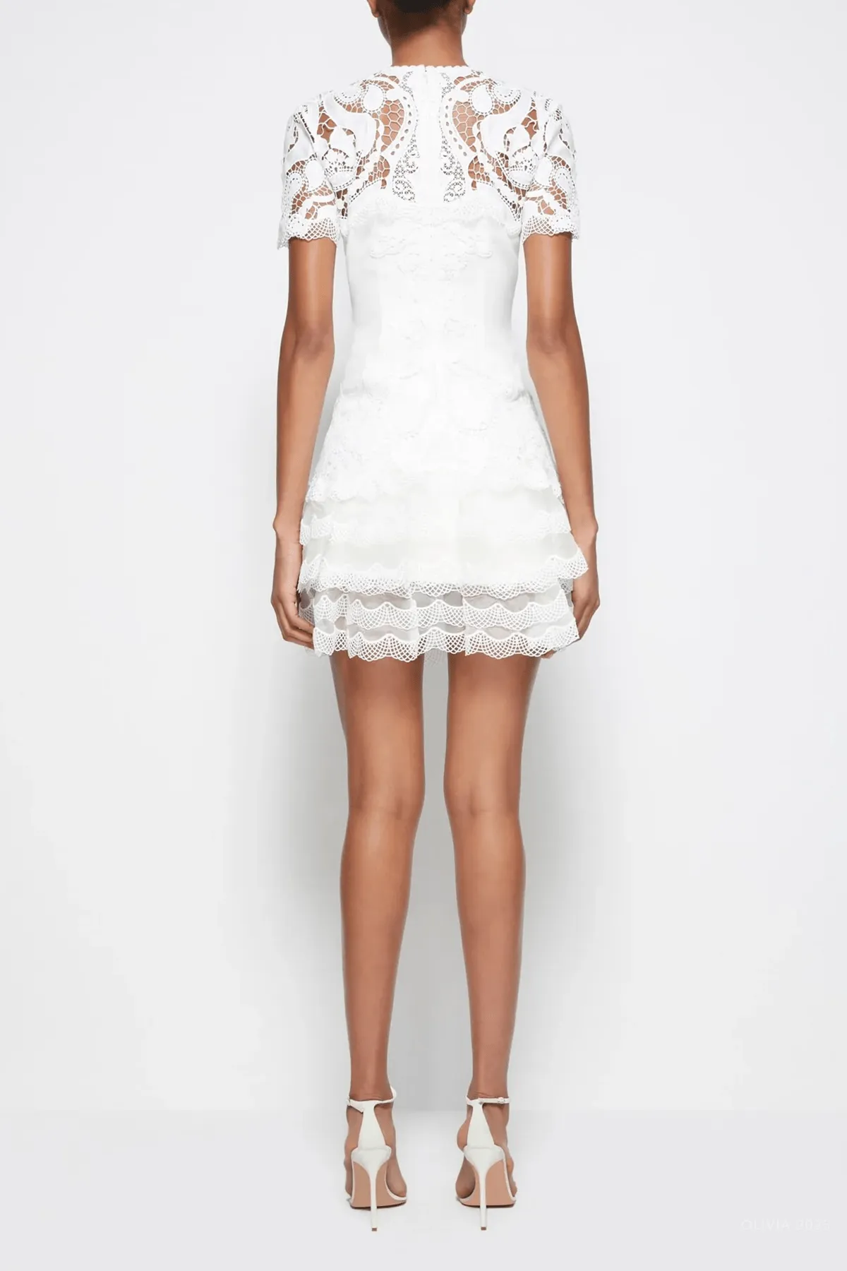 Signature Paislee Lace Mini Dress in White