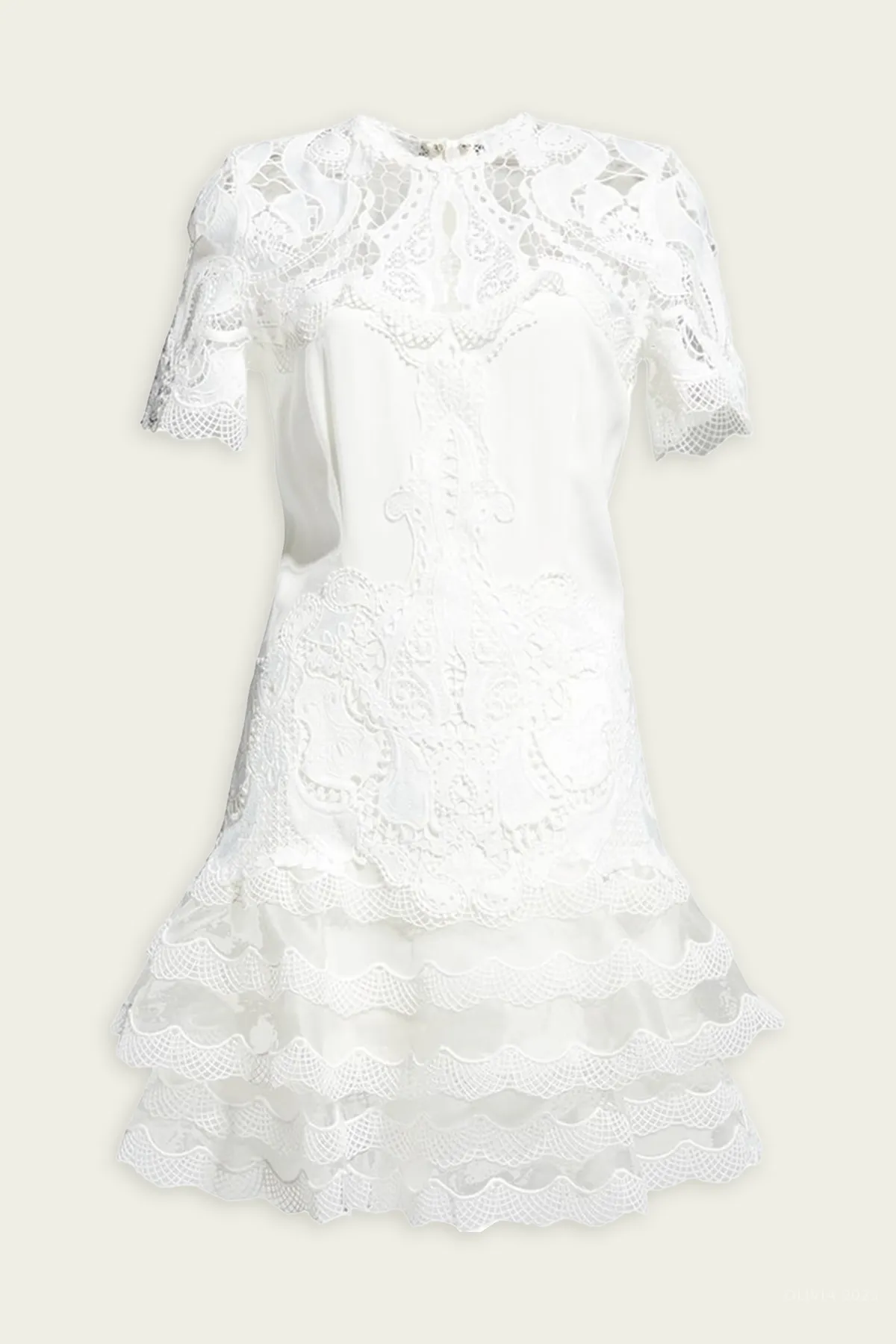Signature Paislee Lace Mini Dress in White