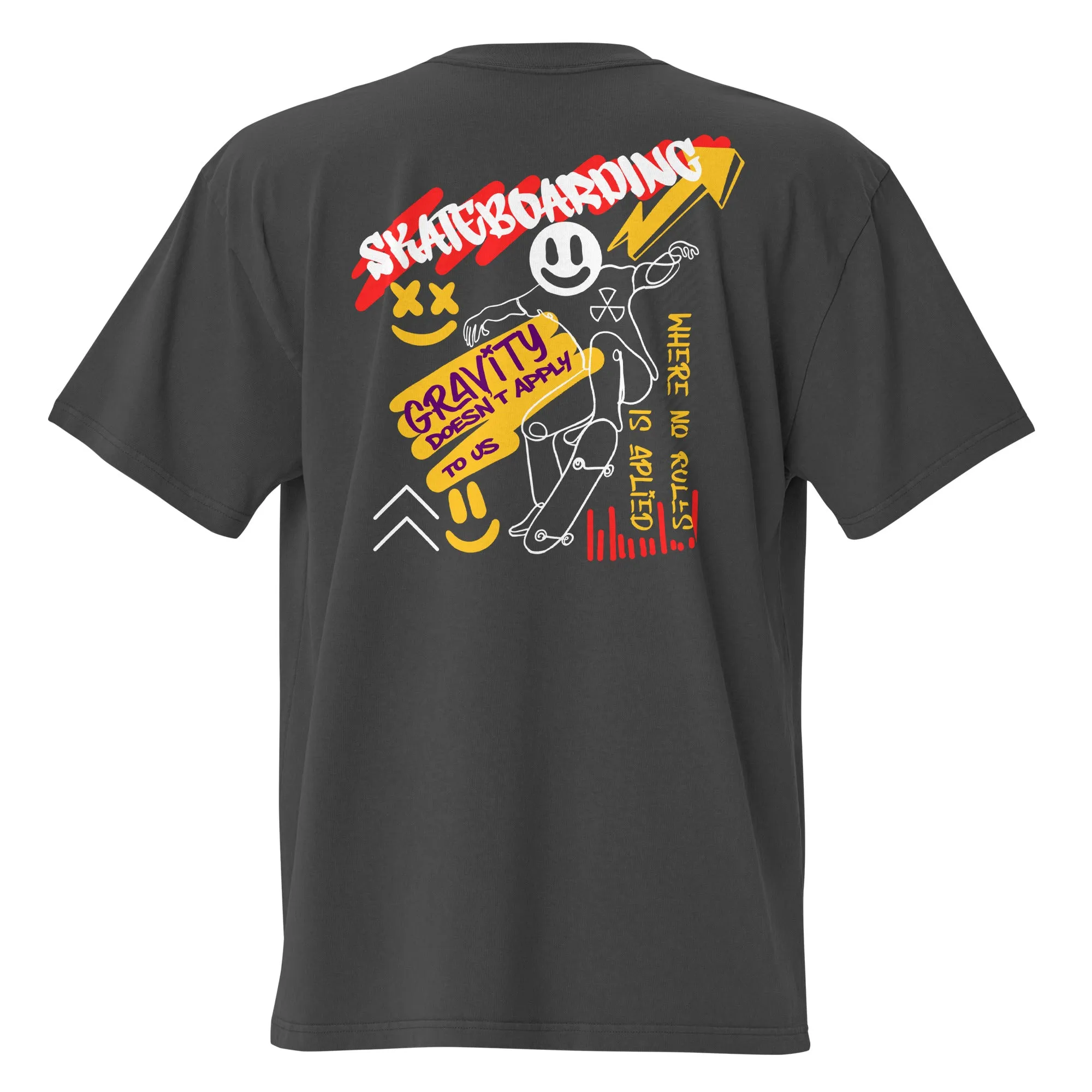 Skateboarding Oversized faded t-shirt