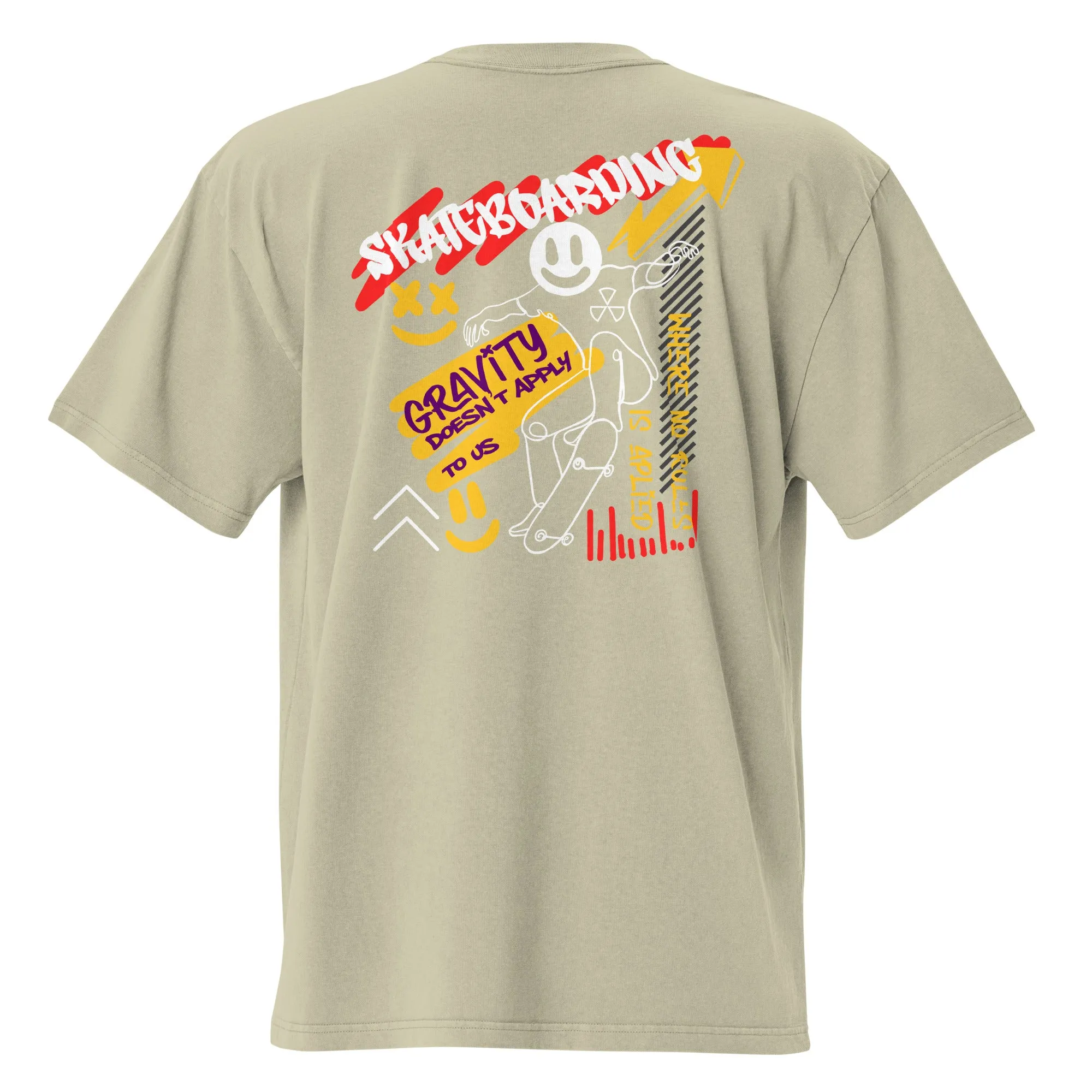 Skateboarding Oversized faded t-shirt