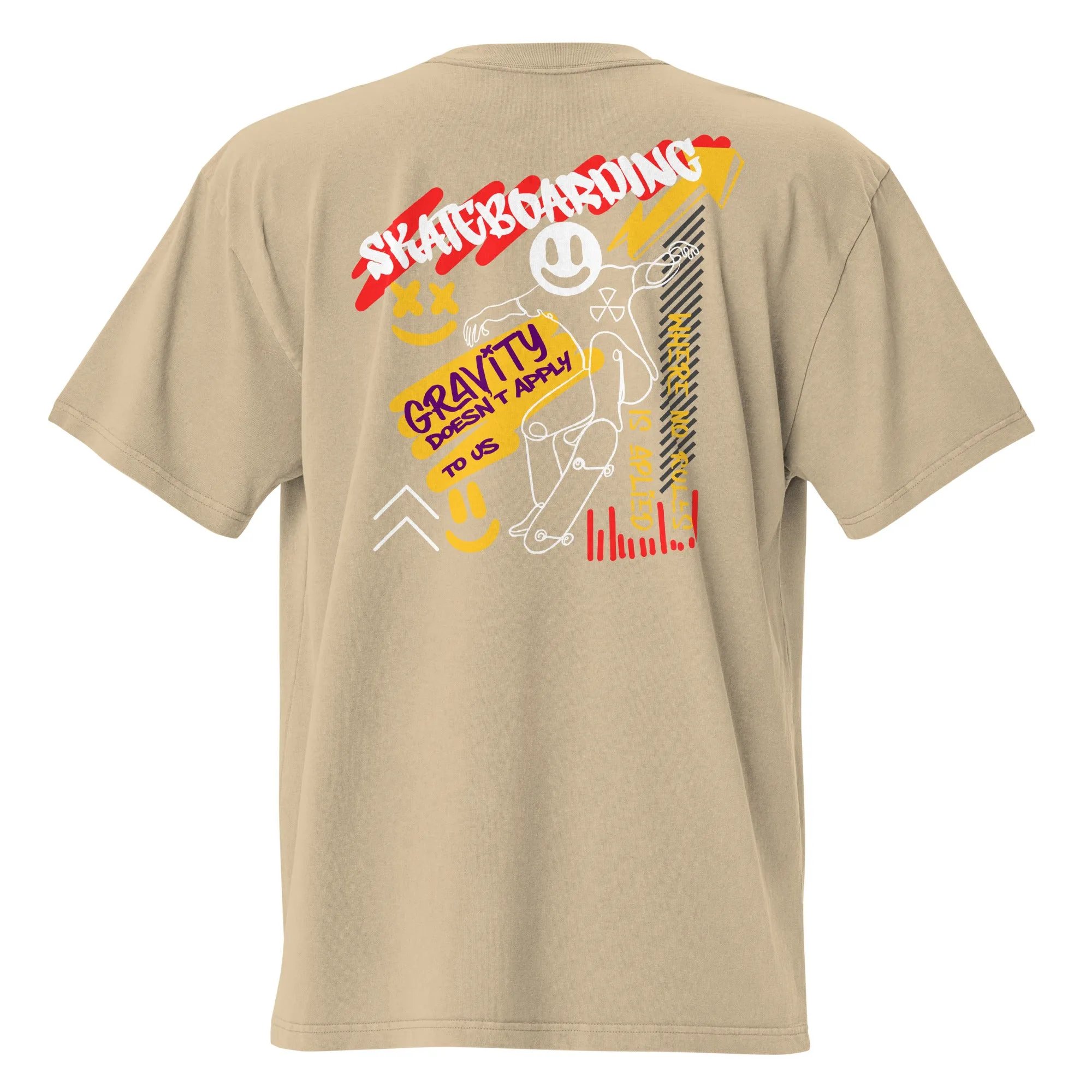 Skateboarding Oversized faded t-shirt