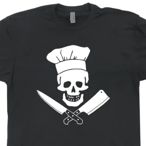 Skull Chef T Shirt Vintage Butcher T Shirt Cool Chef T Shirt Foodie Tee Shirt