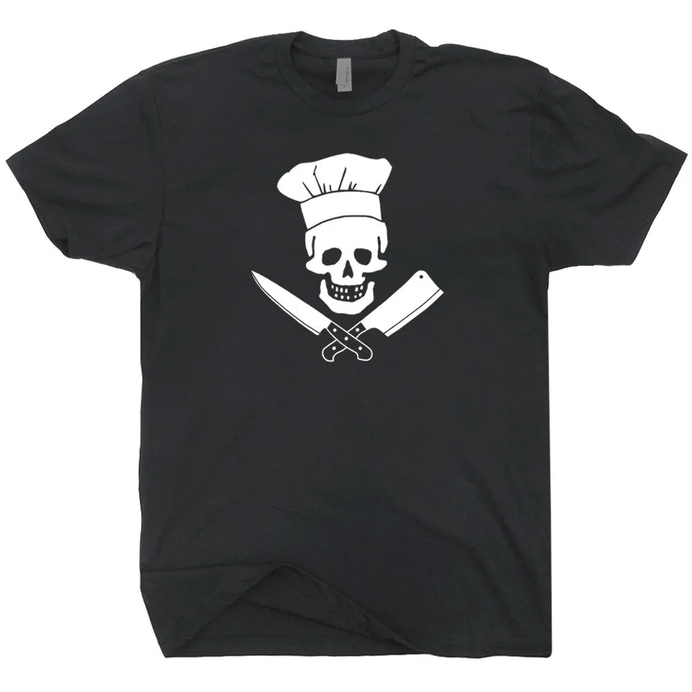 Skull Chef T Shirt Vintage Butcher T Shirt Cool Chef T Shirt Foodie Tee Shirt