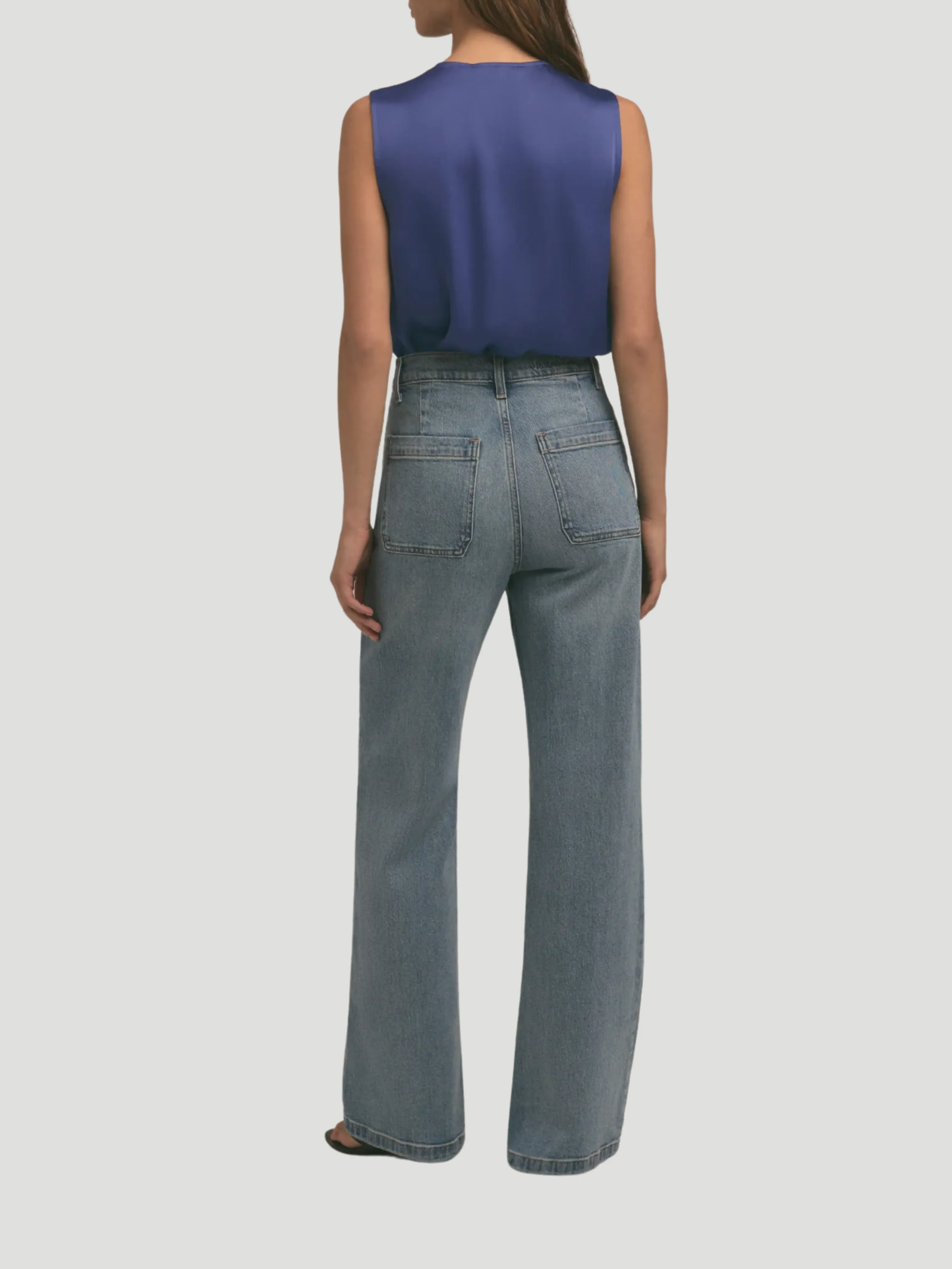 Sleeveless Date Blouse in Venetian Blue