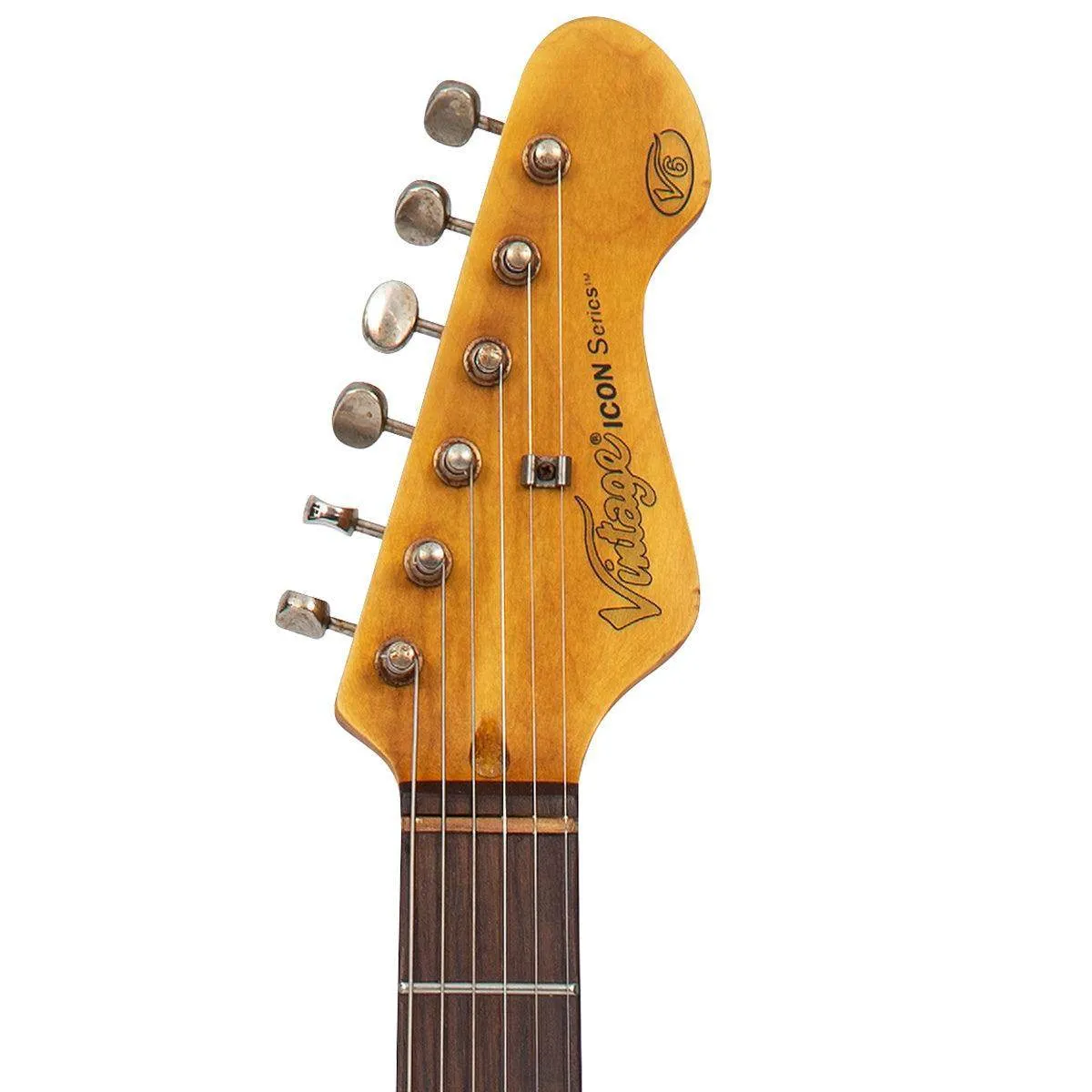 SOLD – Vintage V6 ProShop Custom-Build ~ Heavy Distressed White Over Sunburst