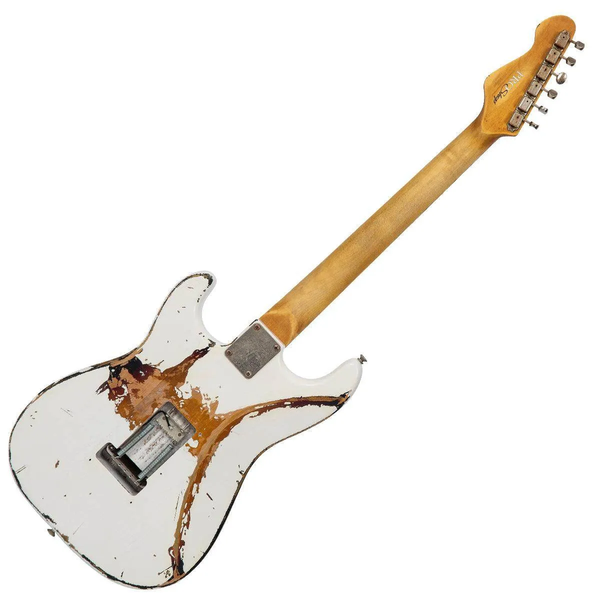 SOLD – Vintage V6 ProShop Custom-Build ~ Heavy Distressed White Over Sunburst