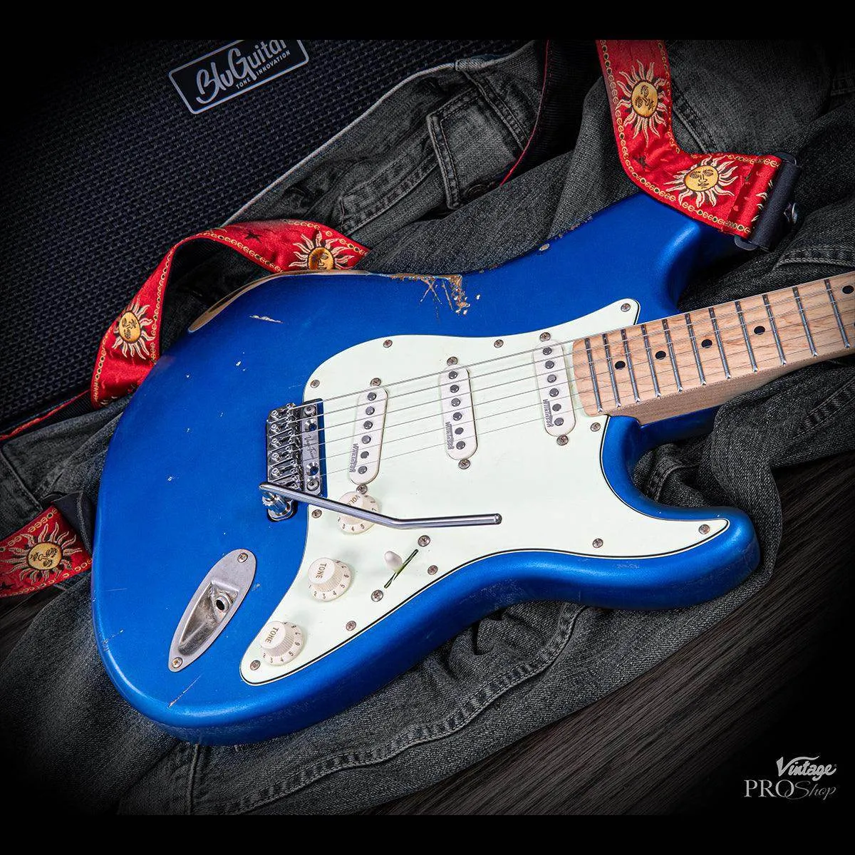 SOLD – Vintage V6 ProShop Unique ~ Distressed Candy Apple Blue