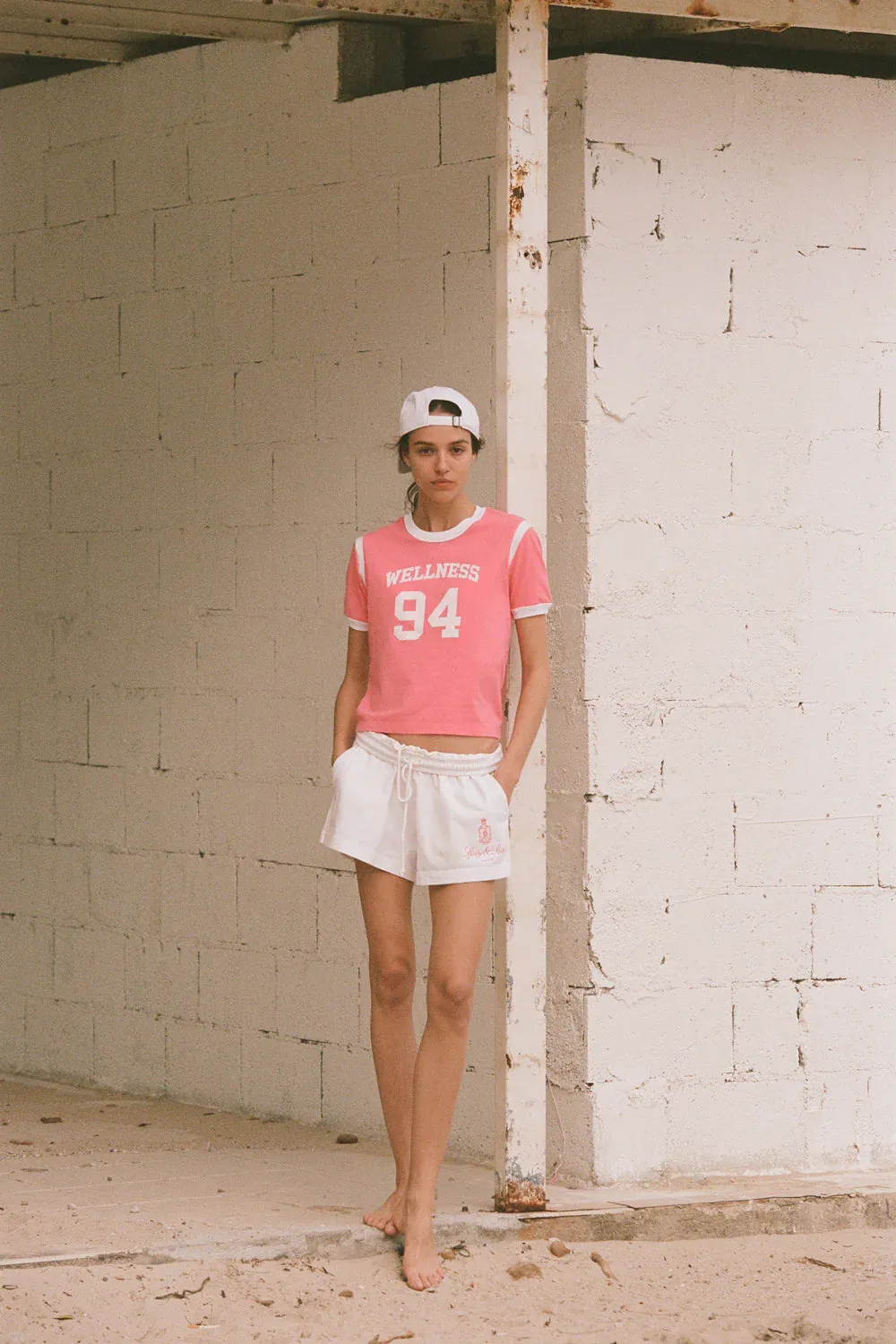 Sporty & Rich Wellness 94 Sports Tee in Cotton Candy