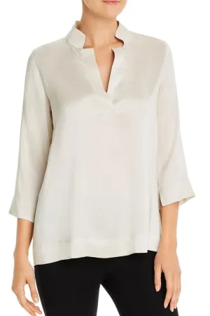 Stand Collar White Top