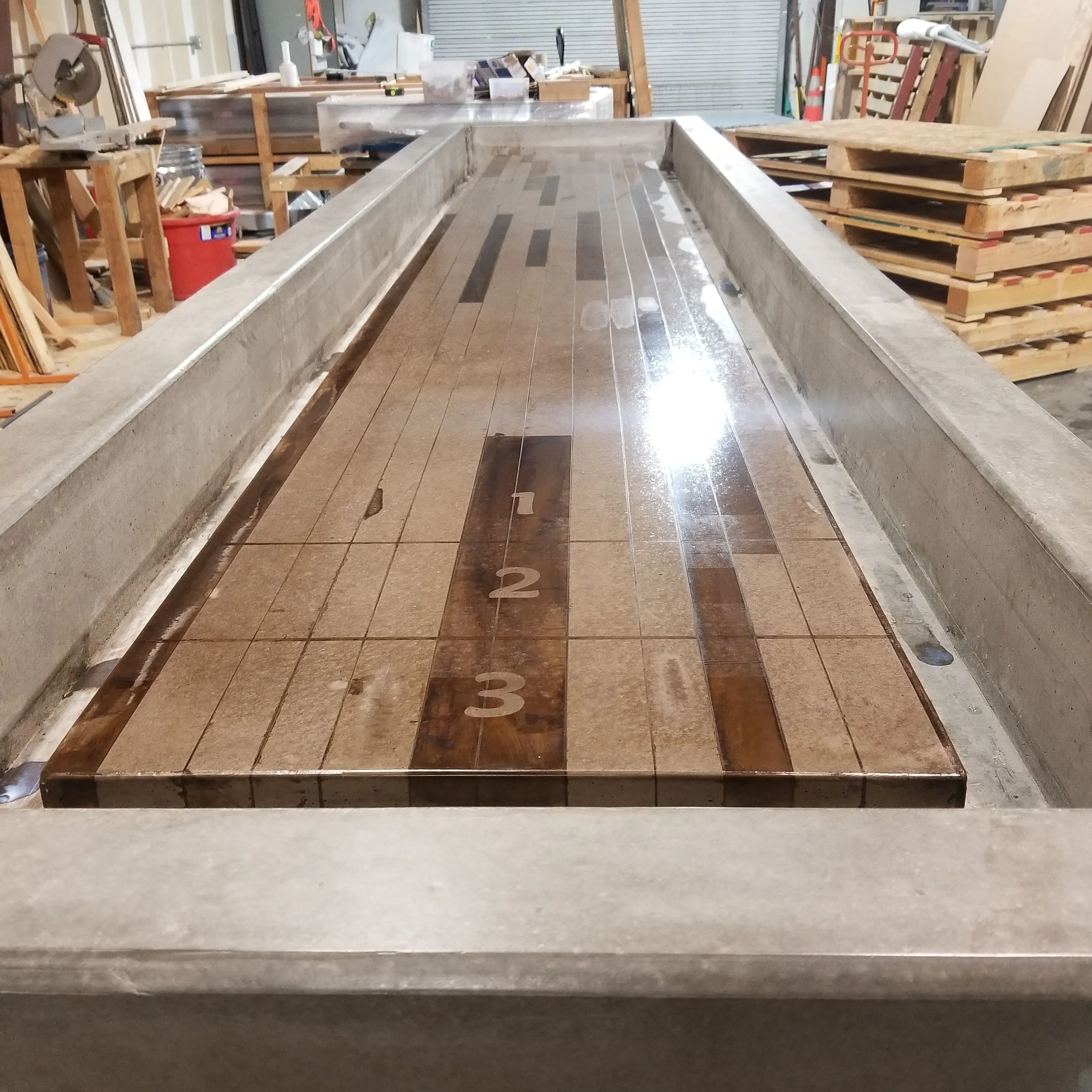 Stone Age Concrete Outdoor Shuffleboard Tables