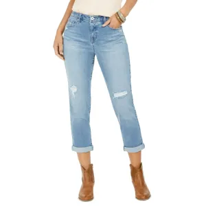 Style & Co. Women's Curvy Fit Ripped Girlfriend Jeans