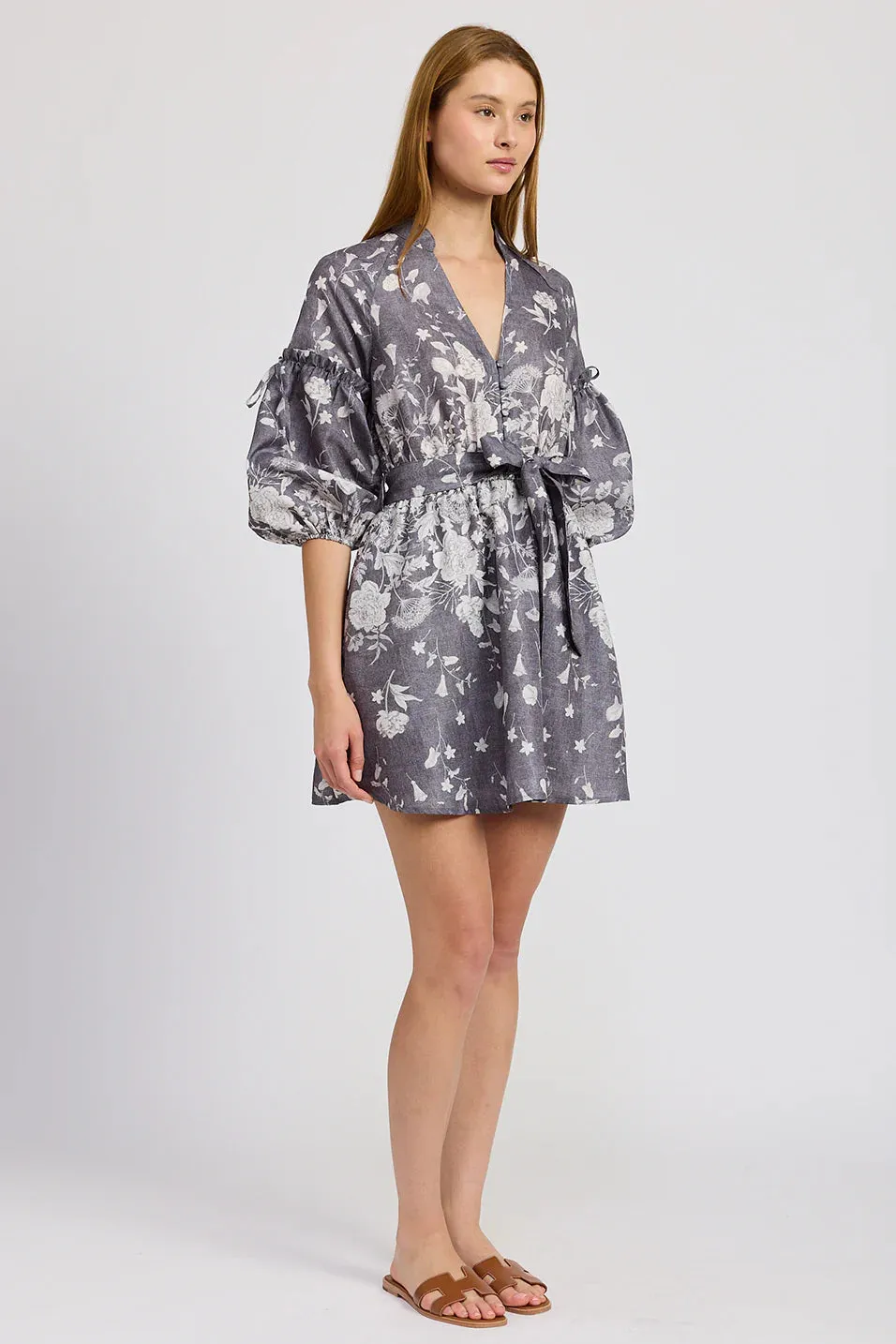 Sydney Mini Dress (Washed Blue Ivory)