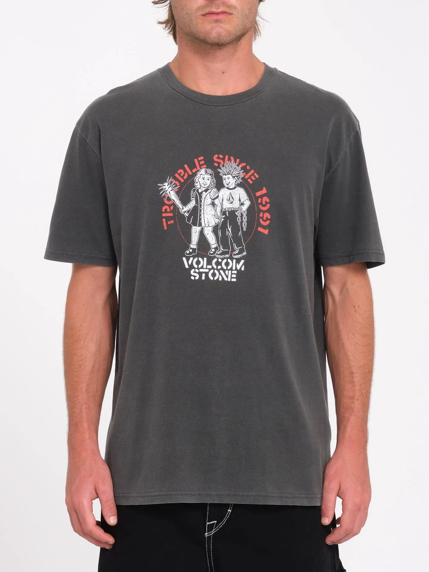 T-shirt Trouble Couple - BLACK