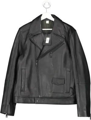 Ted Baker Black Leather Biker Jacket UK M