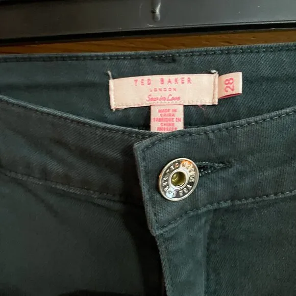 Ted Baker - Green Anna Wax Skinny Jeans Size 28