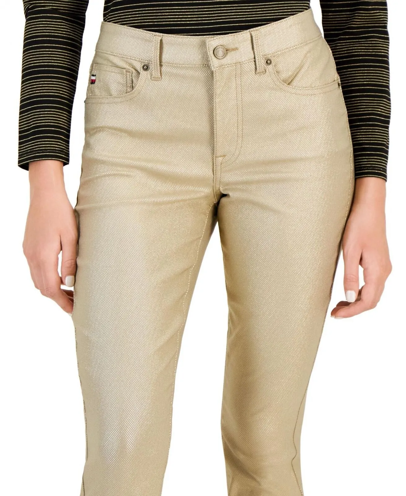 Tommy Hilfiger Women's Tribeca Skinny-Leg Ankle Metallic Jeans J2IKN561