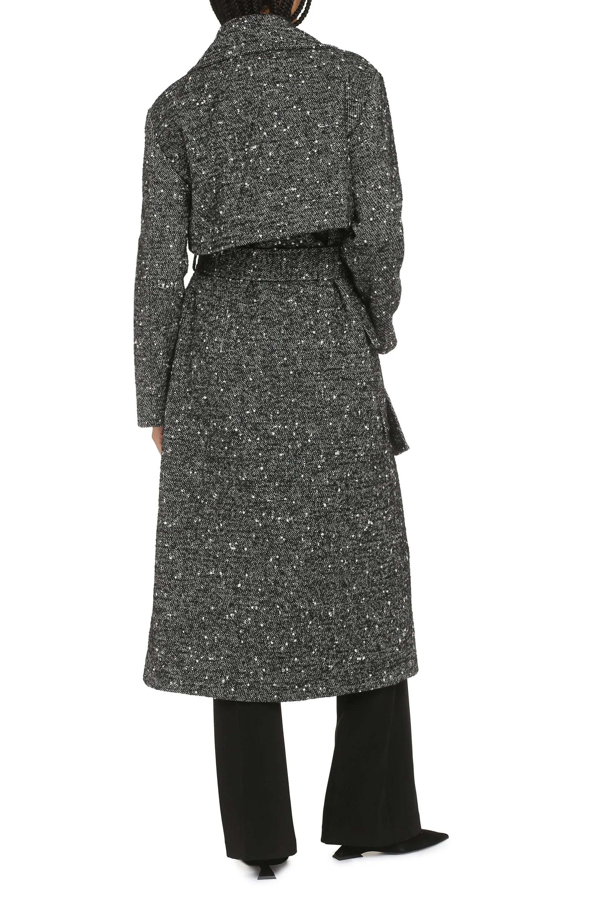 Trackball wool trench coat