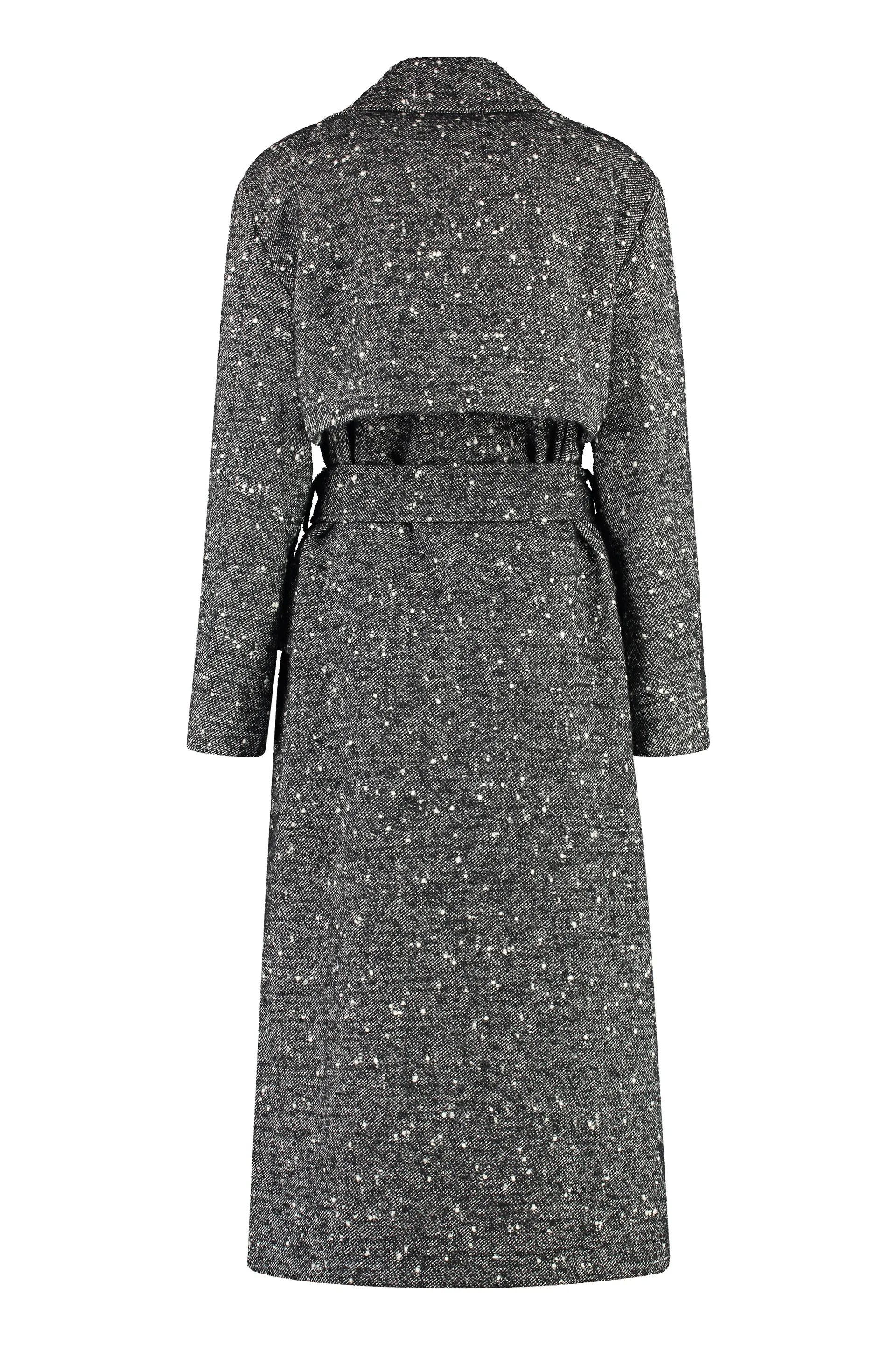 Trackball wool trench coat