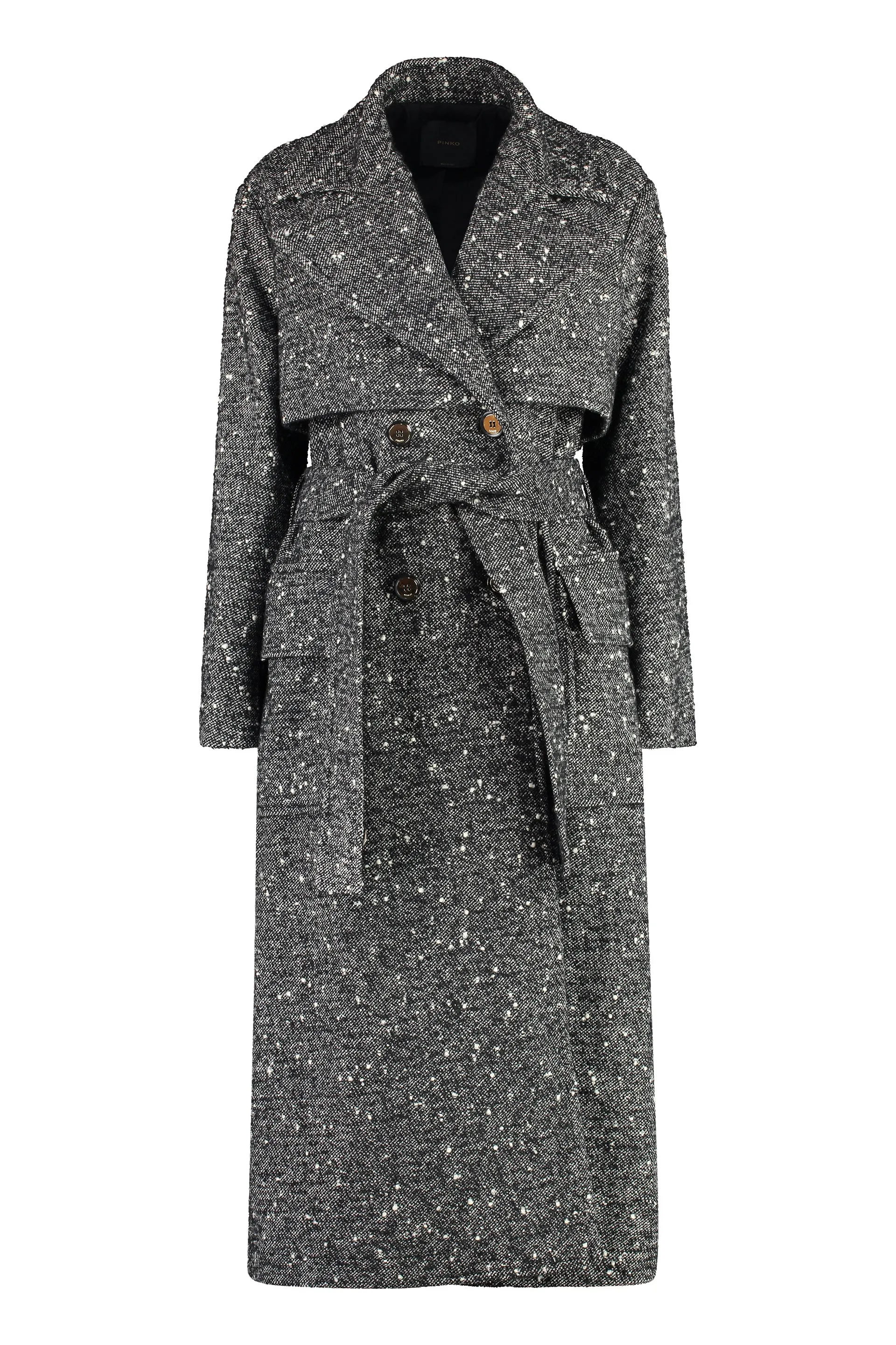 Trackball wool trench coat