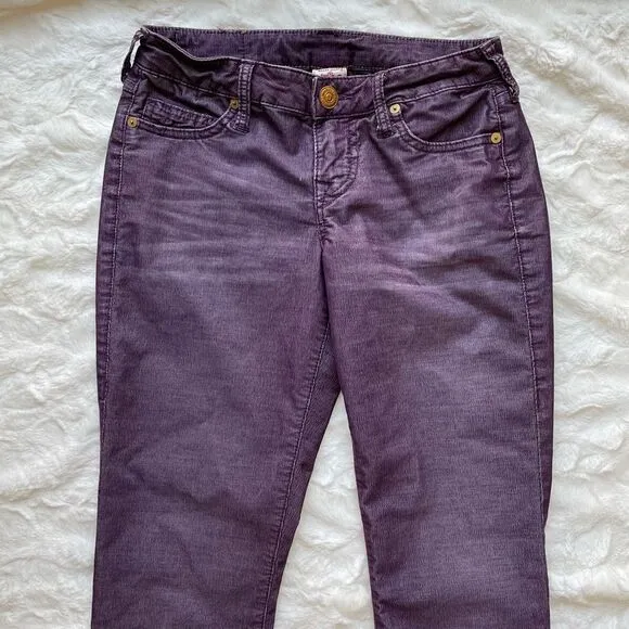True Religion Purple Corduroy Shannon Jeans - Women’s 27