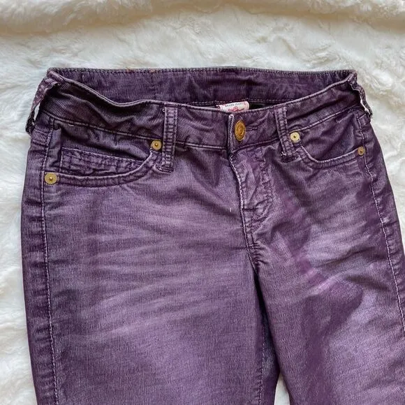 True Religion Purple Corduroy Shannon Jeans - Women’s 27