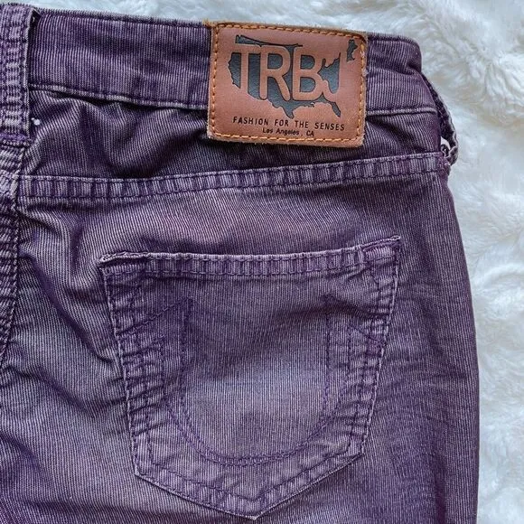 True Religion Purple Corduroy Shannon Jeans - Women’s 27