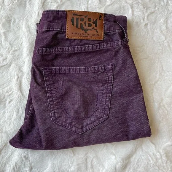 True Religion Purple Corduroy Shannon Jeans - Women’s 27