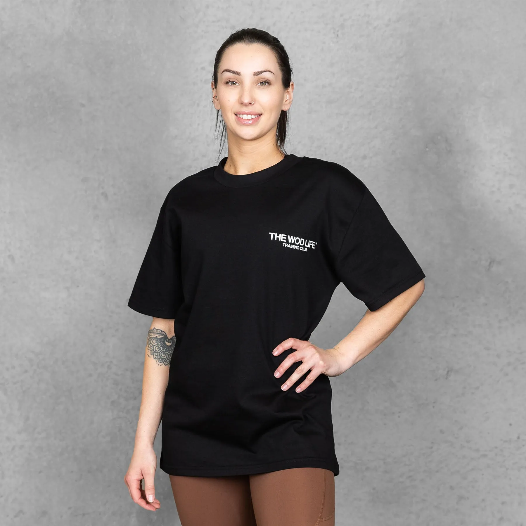 TWL - LIFESTYLE OVERSIZED T-SHIRT - TRAINING CLUB - BLACK/WHITE