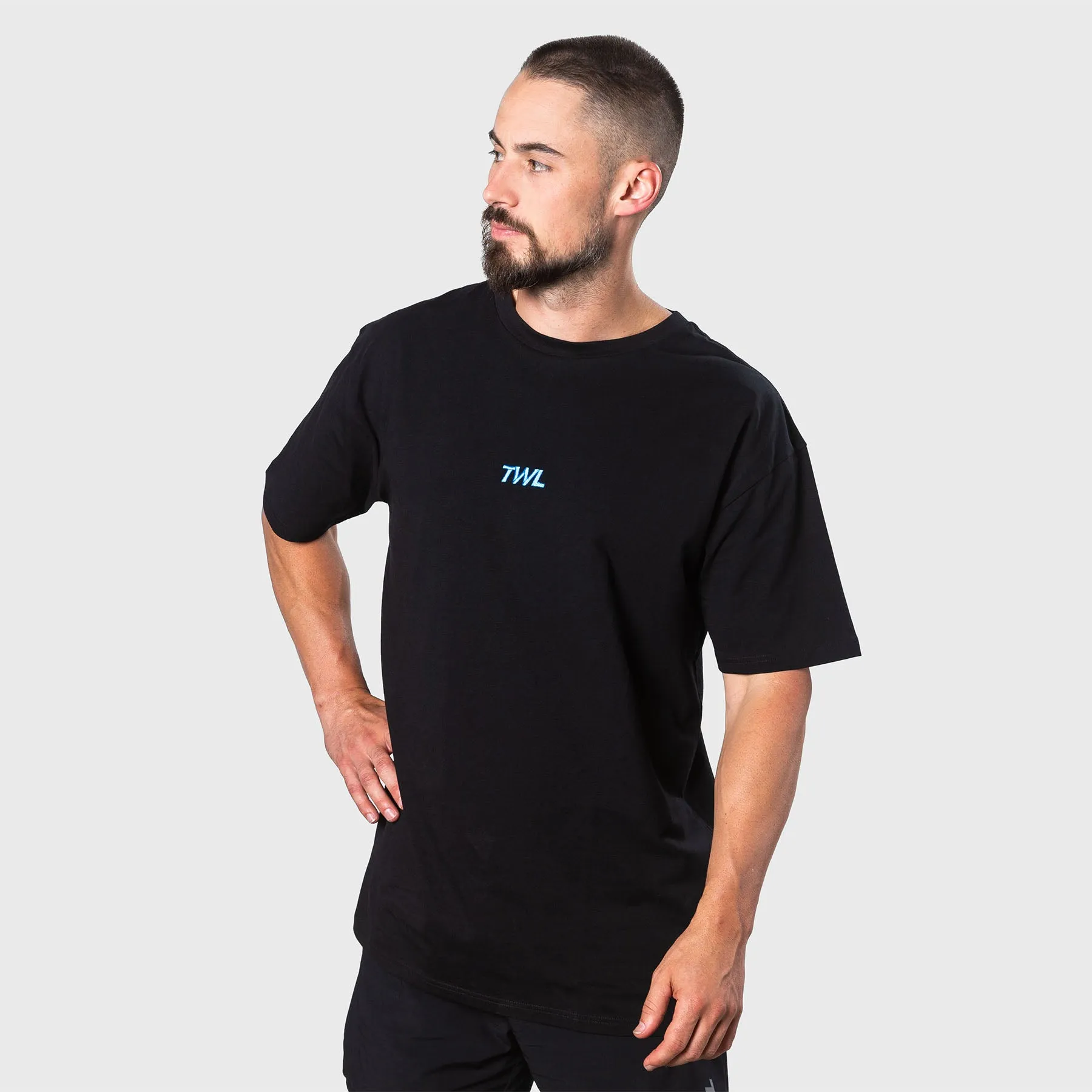 TWL - OVERSIZED T-SHIRT - BLACK/COBALT