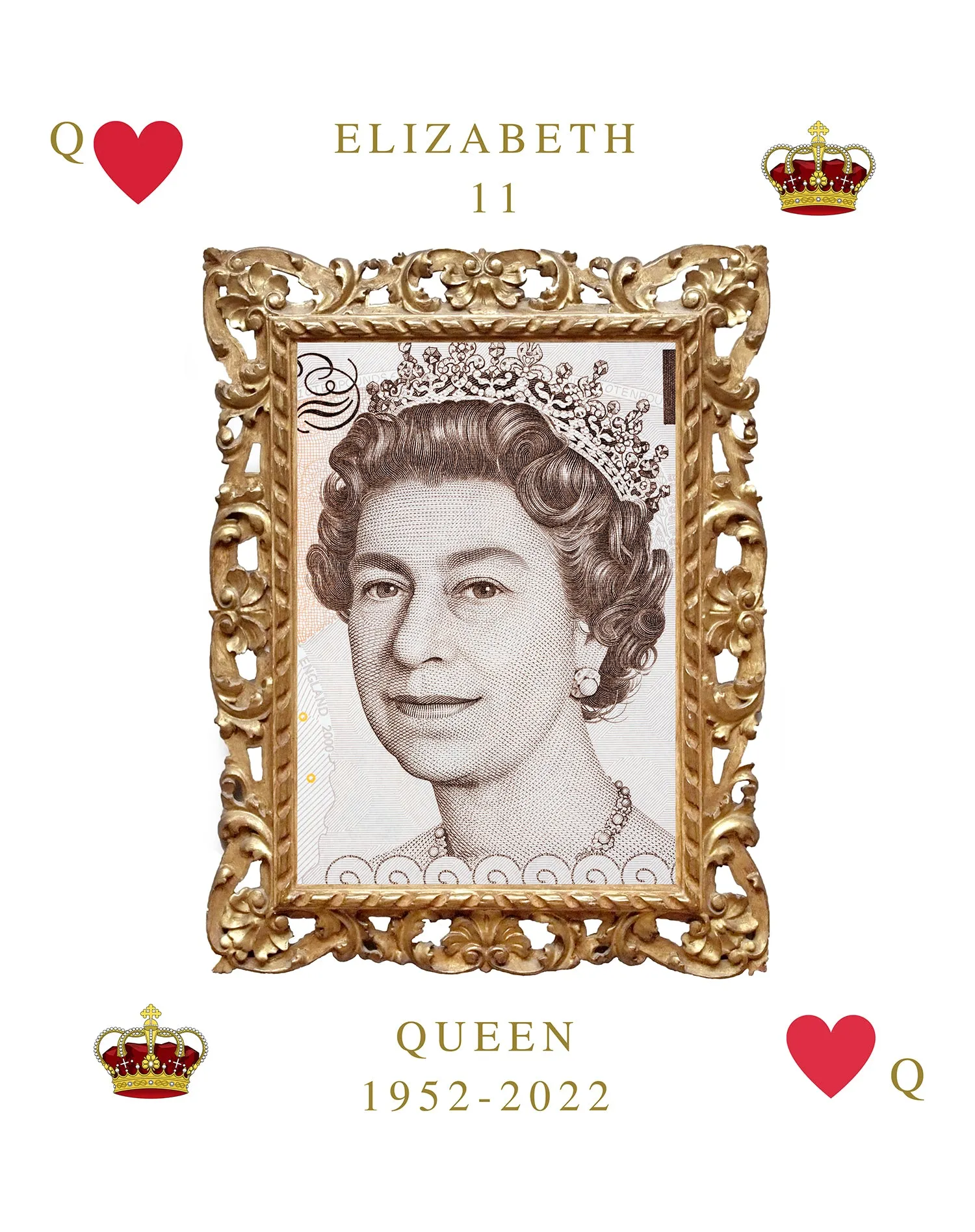 UA Queen's Platinum Jubilee Queen Of Heart's Men's T-shirt (White)