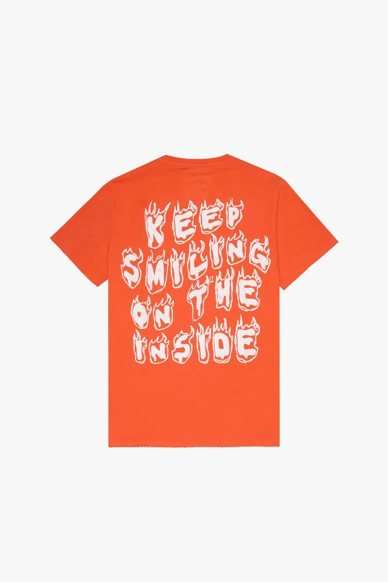 VALABASAS KEEP SMILING TEE (VINTAGE FLAME ORANGE)