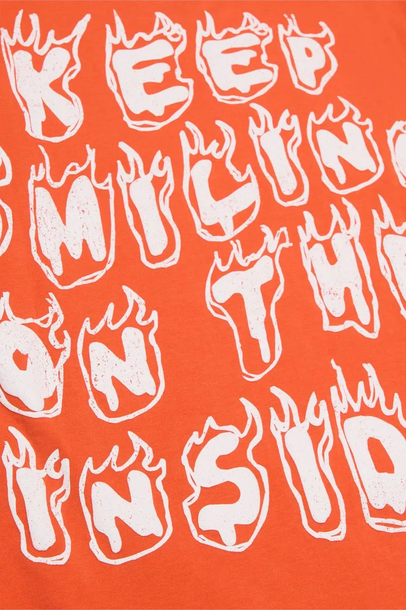 VALABASAS KEEP SMILING TEE (VINTAGE FLAME ORANGE)