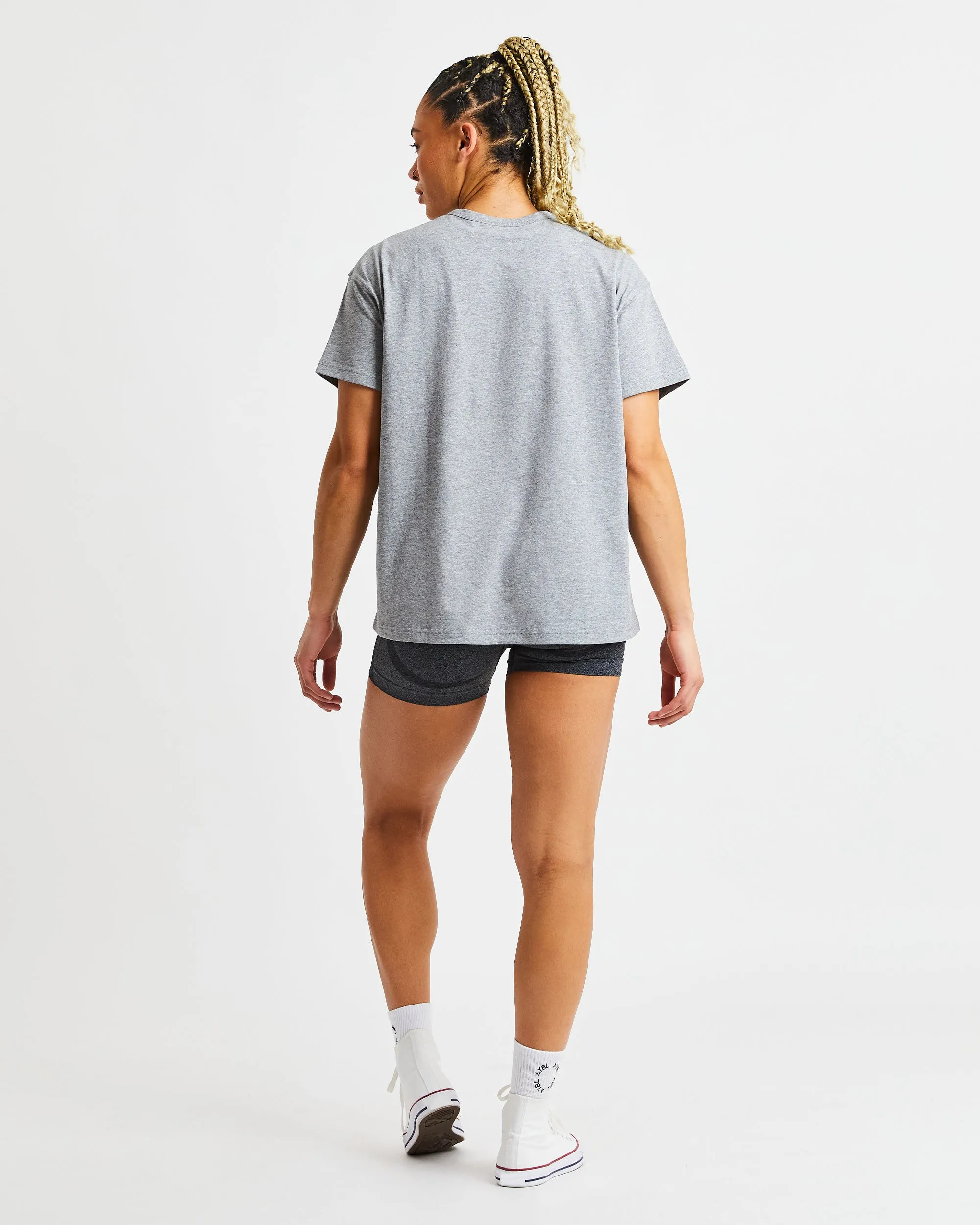 Varsity Oversized T Shirt - Heather Grey