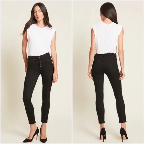 VERONICA BEARD Sz 25 Debbie Ankle Skinny High Rise Black Stretch Jeans Orig$278