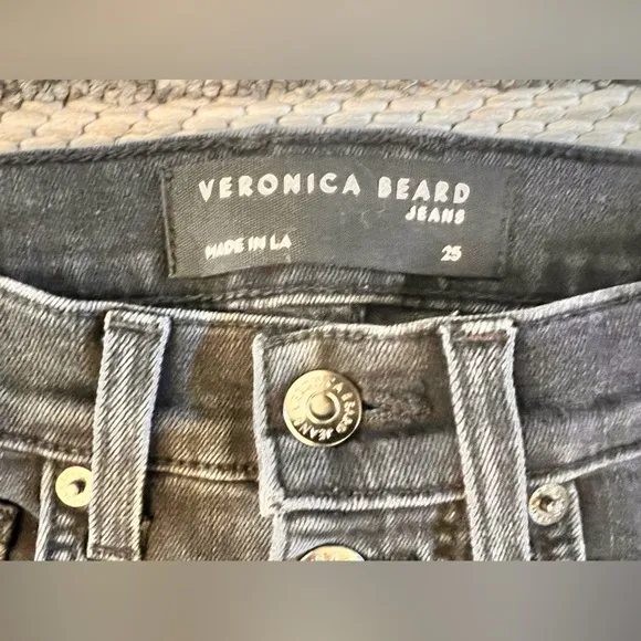 VERONICA BEARD Sz 25 Debbie Ankle Skinny High Rise Black Stretch Jeans Orig$278