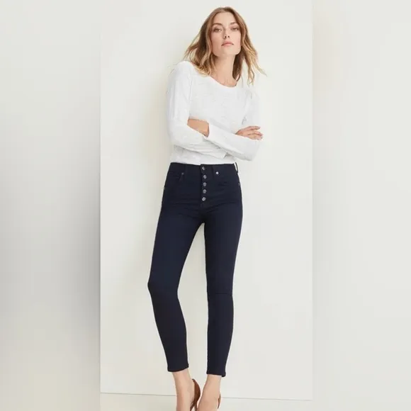 VERONICA BEARD Sz 25 Debbie Ankle Skinny High Rise Black Stretch Jeans Orig$278