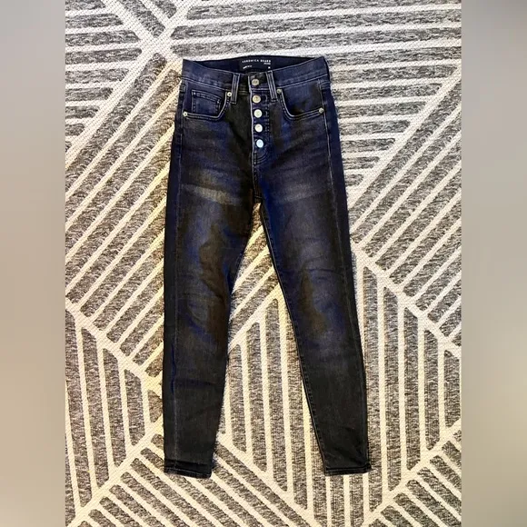 VERONICA BEARD Sz 25 Debbie Ankle Skinny High Rise Black Stretch Jeans Orig$278