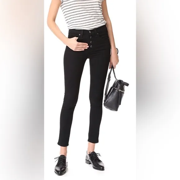 VERONICA BEARD Sz 25 Debbie Ankle Skinny High Rise Black Stretch Jeans Orig$278
