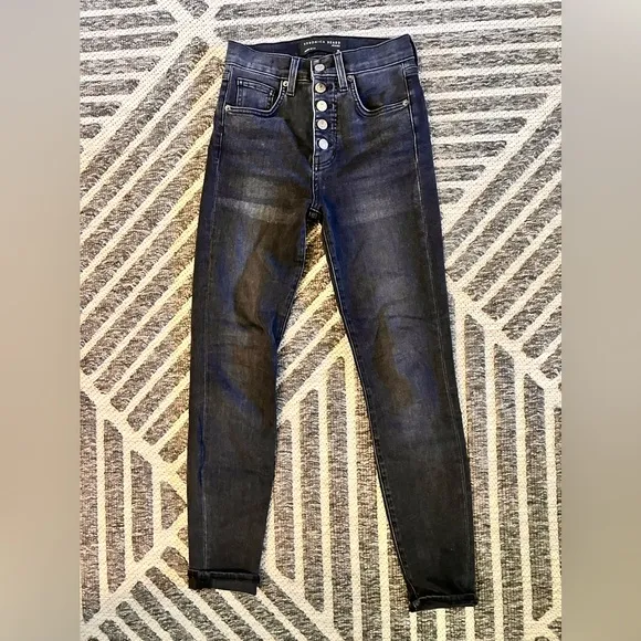 VERONICA BEARD Sz 25 Debbie Ankle Skinny High Rise Black Stretch Jeans Orig$278