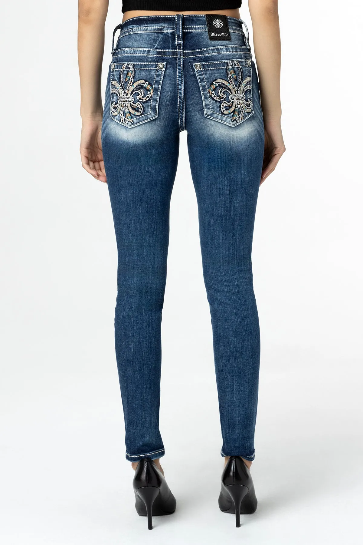 Vibrant Fleur De Lis Skinny Jeans