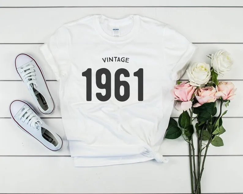 Vintage 1961 Birthday T-Shirt | 63rd Birthday Party T-Shirt Cotton