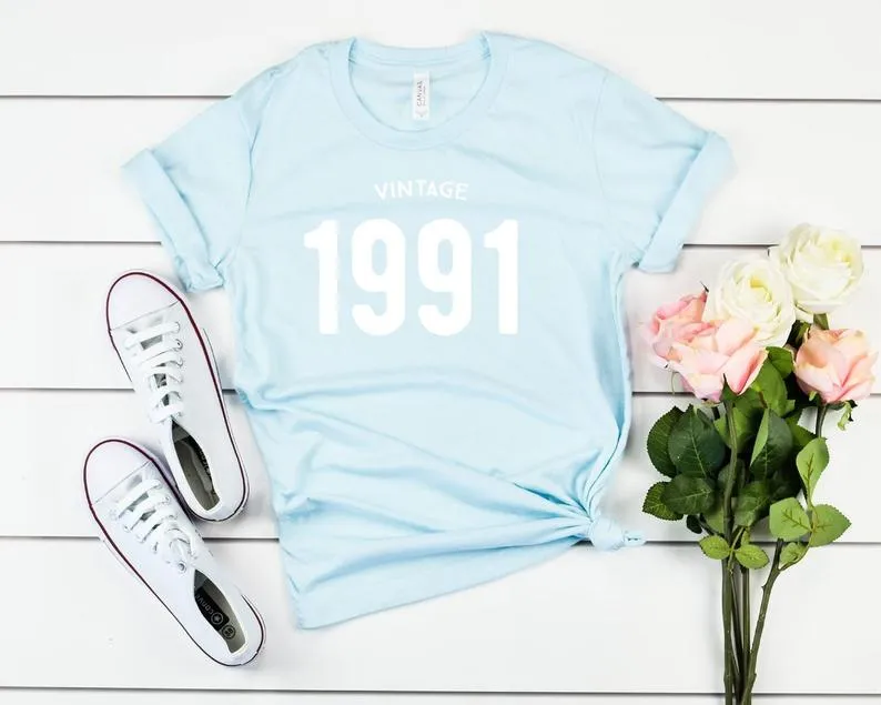 Vintage 1991 Women T-Shirt | 33rd Birthday Party T-Shirt Cotton