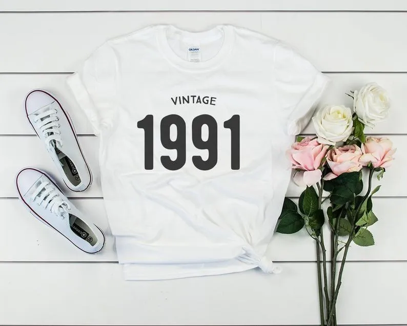 Vintage 1991 Women T-Shirt | 33rd Birthday Party T-Shirt Cotton