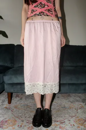 Vintage 60s Strawberries & Cream Slip Skirt (M)