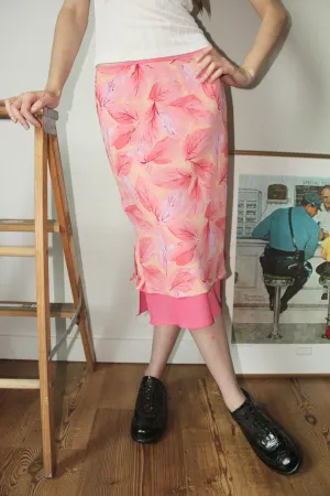 Vintage 90s Layered Leaf Midi Skirt (S)