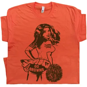 Vintage Cleveland Browns T Shirt Cleveland Browns Shirts Cheerleader Shirt Retro Logo Tee