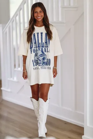 Vintage Dallas Football Oversized T-Shirt - Cream