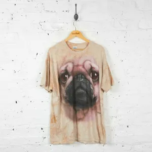Vintage Tie Dye Dog T-shirt - Cream - XL