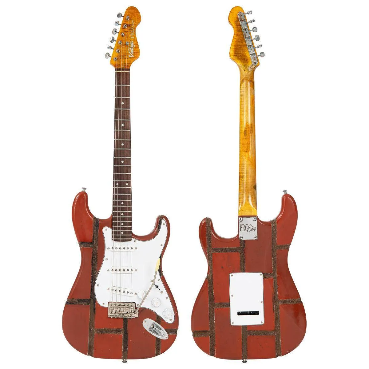Vintage V6 ProShop Unique Electric Guitar ~ Brick Wall